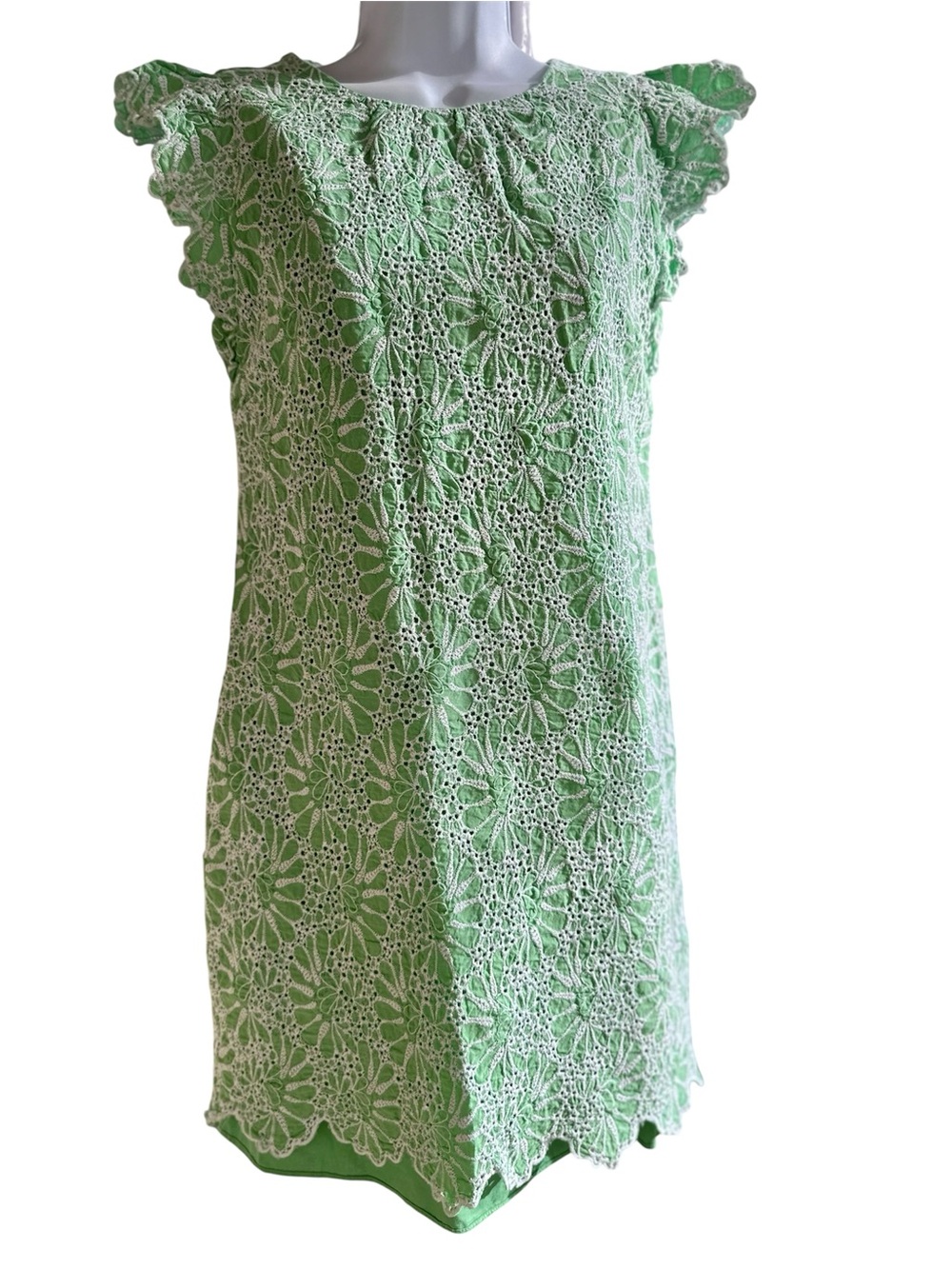 LOFT Mint Green Eyelet Lace Mini Dress